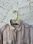 Vtg Ralph Lauren Safari Shirt Xl Epaulettes British Tan 100% Linen Long Sleeve. Fixed Price $64.95.