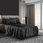 6-PIECE Satin Bed Sheet Set Italian Style Luxury Stripes, Deep Pocket, Wrinkle. Fixed Price $78.99.
