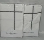 Yves Delorme Athena Euro Shams White Platine Platinum Grey 2 Cotton New. Fixed Price $199.99.