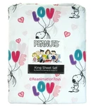 Berkshire Peanuts Snoopy Valentines Bedding Heart 4PC King Sheet Set New. Fixed Price $79.99.