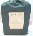 Casaluna 500 Thread Count Supima Sateen Solid Sheet Set Full Size, Teal Green. Fixed Price $29.95.