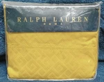 Vtg Ralph Lauren 100% Cotton Sateen Jacquard King Flat Sheet Harrogate Yellow. Fixed Price $200.00.