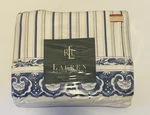 Ralph Lauren King Porcelain Blue Jonquil White Flat Sheet New Nos. Fixed Price $106.24.