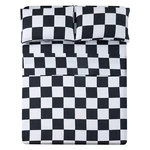 Bed Sheet Set 3 Pieces Twin Size Microfiber Plaid Black White Deep Pocket. Fixed Price $39.87.