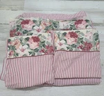 Vintage Croscill Rose Arbor Floral Stripe King Sheet Set Flat Fitted Pillowcases. Fixed Price $54.00.