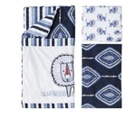 Mudhut Izula Baby Crib Bedding Set 3 Piece Blue - Lion Sheet, Blanket, Ruffle. Fixed Price $29.99.