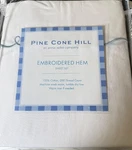 Pine Cone Hill Embroidered Hem Sheet Set Full Annie Selke Blue Edge Nwt ZZ294. Fixed Price $195.00.