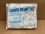 Queen-sized Luxury Sheet Set From The Home Essentials, White New. Fixed Price $34.95.