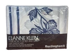 Vtg Anne Klein Twin Flat Sheet Ukada Collection White & Blue Floral Made Usa. Fixed Price $17.99.