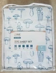 Real Living Free Spirit 3PC Twin Sheet Set Microfiber White Blue Mushrooms New. Fixed Price $34.99.