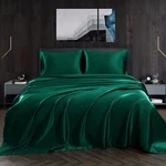Queen Satin Sheets Set - 4PCS Silky Bedding, Deep Pocket, Blackish Green. Fixed Price $33.08.
