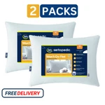 (2 Pack) Sertapedic Won't Go Flat Bed Pillow, Standard/queen. Fixed Price $100.00.