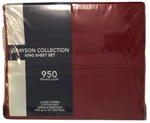 4 Piece King Sheet Set Aq Textiles Grayson 950 Tc Cotton Blend Burgundy Red 18". Fixed Price $41.45.