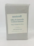 Nestwell Silky & Smooth Cotton Sateen King / Cal Flat Sheet Lunar Rock Grey. Fixed Price $27.97.