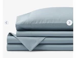 The Company Store Classic Smooth Wf Sateen Bed Sheet Set - Queen Shale Blue. Fixed Price $149.00.