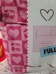 Lumina Lou Full 4PC Sheet Set Pink & Red Hearts Cherries. Fixed Price $18.95.