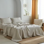Simple&opulence Simpleopulence 100 French Linen Sheet Set Handmade HEMSTITCH-3. Fixed Price $149.60.