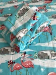 Nick & Nora 100% Cotton Fleece Airstream Flamingo Christmas Twin Sheet Set Nwot. Fixed Price $52.49.