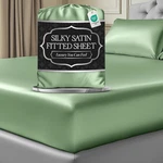Decolure Satin Fitted Sheet Queen Size 1 Pc Luxuriously Smooth Softer Than.... Fixed Price $49.33.