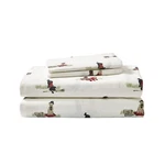 Eddie Bauer - King Sheet Set, Warm Breathable Cotton Flannel Bedding With Dee.... Fixed Price $62.03.