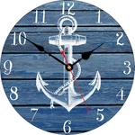 8 Inch Blue Anchor Wall Clock, Nautical Coastal Beach Boat Compass Decor, Small. Fixed Price $21.95.