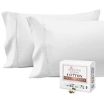 Pizuna Pure 100% Cotton Pillow Cases Queen Size Set Of 2 White, Luxurious 400. Fixed Price $31.23.