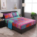 Pangzi Bohemian Retro Bedding Set,boho -1 Fitted Sheet, Queen, Red. Fixed Price $48.99.