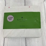 Kate Spade Sheet Set Queen White Gray Stripes Pink Hearts Valentines 100% Cotton. Fixed Price $74.99.