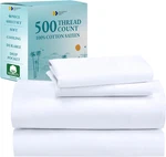 California King Size Sheet Set - 100% Cotton, 500 Thread Count Sateen, Cooling. Fixed Price $118.99.