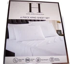 New Spirit Linen Home Solid Bonus Microfiber King White Sheet Set. Fixed Price $11.99.
