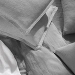 Riley Home 100% Linen King Fitted Sheet 2 Pillowcases Grey White Portugal Oeko. Fixed Price $85.00.