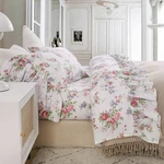 Qsh Queens House Ruffle Floral Bed Sheet Sets 4-PIECE Romantic Roses Printed. Fixed Price $146.23.