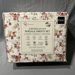 Ruvanti 100% Cotton King Size 4-PIECE Bed Set White Floral. Fixed Price $39.90.