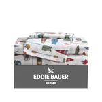 Eddie Bauer - Sheet Set, Cotton Percale Bed Twin, Kayak Adventure White. Fixed Price $78.29.