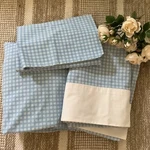Westpoint Stevens Light Blue White Twin Fitted Flat Pillowcase Sheet Set. Fixed Price $24.88.