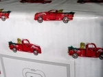 Modern Southern Home With Red Pick-up Farm Truck, Dog & Tree Full 4PC Sheet Set. Fixed Price $22.99.