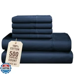 Casa Platino 100% Cotton King Size Sheets, 6 Piece Bed Set With 500 Thread. Fixed Price $99.99.