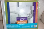 At Home 300 Queen Sheet Set New Package Bright Green Microfiber Wrinkle Free. Fixed Price $28.50.