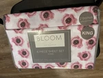 New Bloom By Sara Berrenson 6 Pc Sheet Set King, Floral Pink White Microfiber. Fixed Price $39.99.