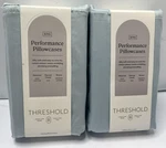 Threshold Performance 4PCS Pillowcases King 20X40 Blue 400 Thread Count Sateen. Fixed Price $19.99.