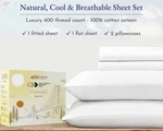 California Design Den Sheet Set White 400 Thread Count Queen Size Bedding. Fixed Price $33.00.