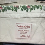 New Southern Living Holiday Holly Sheet Set King Dillard Exclusive. Fixed Price $49.00.