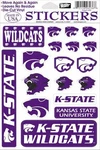 Kansas State Sticker Sheet College Football Decals Wildcats Ncaa Crafts. Fixed Price $6.50.