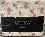Lauren Ralph Queen Sheet Set Floral Roses Pink Cotton New. Fixed Price $99.00.