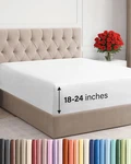 Extra Deep Pocket Queen Fitted Sheet Only 18-24 Inch Mattress White Microfiber. Fixed Price $26.79.