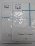 Yves Delorme Athena White Queen Duvet Set 3PC Aqua Stripe Egyptian Percale New. Fixed Price $490.00.
