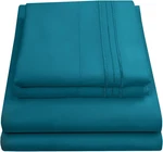 Queen Size Bed Sheets - Breathable Luxury With Full Elastic & Secure Corn. Fixed Price $36.99.