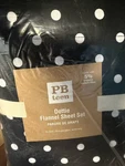 Pottery Barn Teen Dottie Black White Flannel Sheet Set Twin New Tags. Fixed Price $64.99.