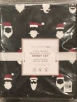New Pottery Barn Teen Flannel Cool Santa Twin/twin Xl Sheet Set, Christmas, Kids. Fixed Price $59.95.