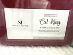 Sweet Home Collection 4-PIECE Sheet Set California King 1800 Thread Count. Fixed Price $25.99.